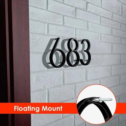 Floating Metal House Number 0-9 Modern Mailbox Numbers Home Number For Family Yard Street Garden Home Decor