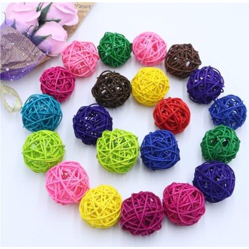 8PCS 5CM Colorful Rattan Ball DIY Ornaments Sepak Takraw Home Ornament Christmas/Birthday Wedding Party Kids Gifts Decorations