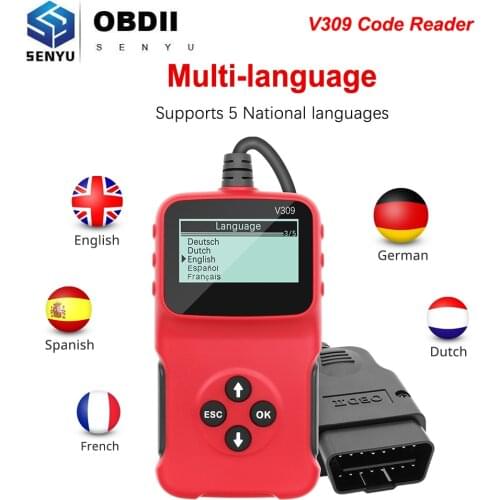 Multi-Language V309 Code Reader Read/Clear Fault Code I/M DTC OBD2 OBDII / EOBD USB OBD 2 OBD2 Car Diagnostic Scanner Auto Tool