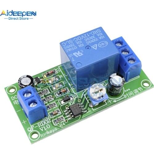 DC 12V 10V-14.5V Conduction NE555 Delay Timer Switch Adjustable Time Delay Relay Module Turn Off 0~60 Seconds