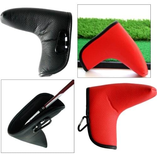 Waterproof Golf Head Cover Blade Putters Headcover Hook & Loop Protector Waterproof PU Leather Golf Putter Head Cover