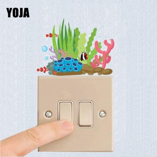 YOJA Cartoon Sea World Animal Fish Switch Decal Room Bedroom Wall Sticker PVC 11SS0036
