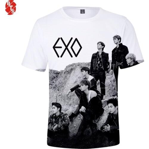Kpop Bang Store EXO Love Shot 3D Printed T-shirts Women/Men Fashion Summer Short Sleeve Tshirts 2019 Hot Sale Casual Tee Shirts