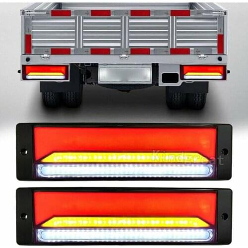 1Pair Waterproof LED Led Truck Lights Trailer Brake Light Neon Halo Tail Brake Ttop Turn Signal 12V/24V Rear Turn Signal