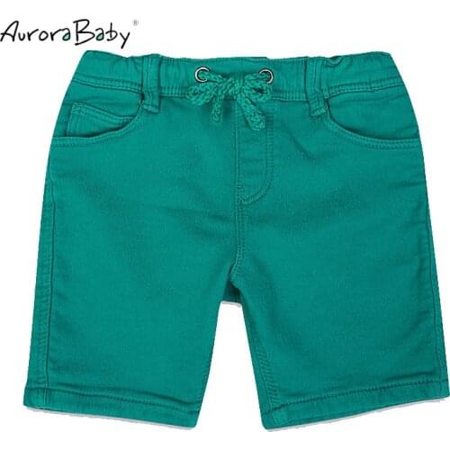 2018 New Summer Cotton Baby Boys Drawstring Shorts White Print Shorts For Boy Solid Green Pants Toddler Baby Children Clothing