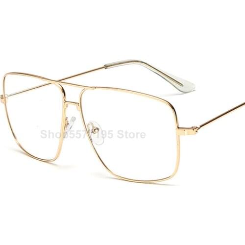 2021 Vintage Gold Metal Frame Eyeglasses Mens Womens Sun glasses Retro Square Optical Lens Eyewear Nerd Clear Lens Glasses
