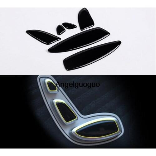 6PCS Black Car Seat Adjust Button Cover sticker for Mercedes Benz E GLC C W205 class