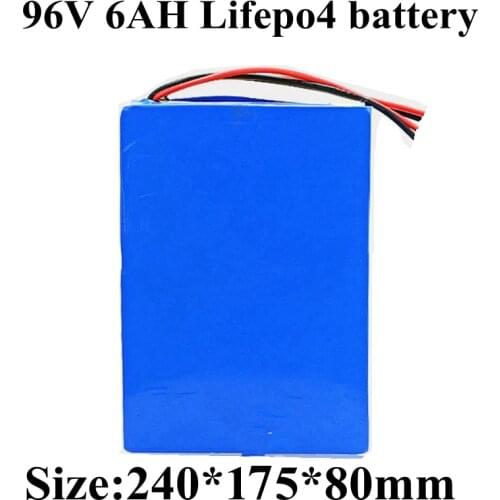 Lifepo4 96V 6Ah High voltage battery pack 96v 100v 110v DC lithium battery 32S 20A BMS customize 6000mah Wh + 116.8v 2A charger
