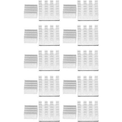 Raspberry Pi 2/3/4B Aluminum Heat Sink with Adhesive is Suitable for CPU Cooling and Heat Dissipation-20 Pcs