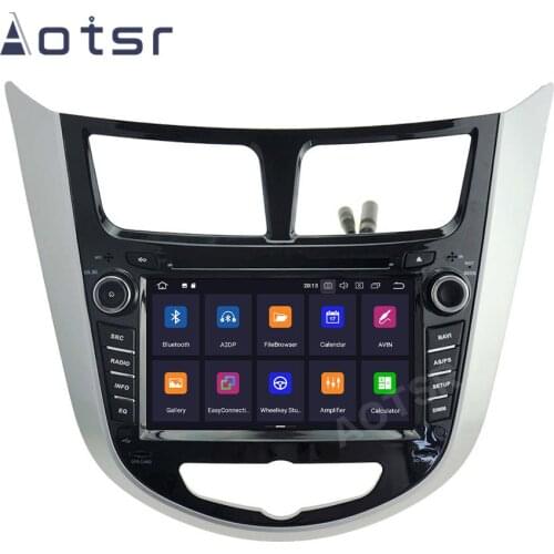 AOTSR Android 10 Car Radio For Hyundai Solaris Verna 2010 - 2016 Central Multimedia Player GPS Navigation 2 Din Stereo Autoradio