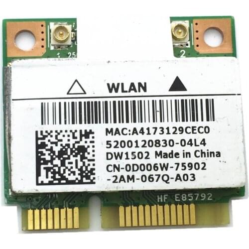 For N5040 Wireless Wifi Card DW1502 Atheros AR9285 AR5B95 Mini PCI-e Half Size Card