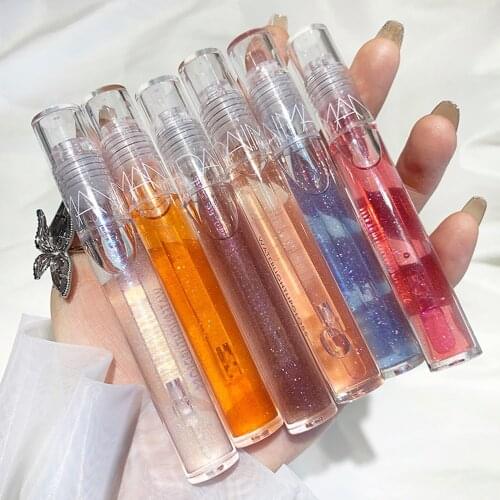 Cute Wet Crystal Jelly Lip Gloss Shiny Cherry Clear Lip Oil Care Moisturize Transparent Lipgloss Beauty Make Up Liquid Lipstick