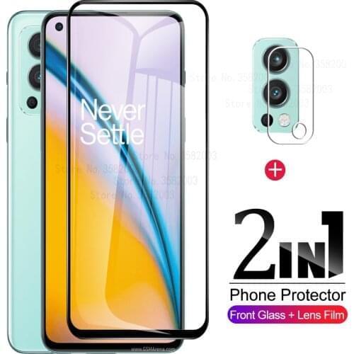 2in1 Nord2 Cases Full Cover Protective Glass On For Oneplus Nord 2 5G Ce N10 N200 N100 Camera Protector One Plus Nord 2 Phone