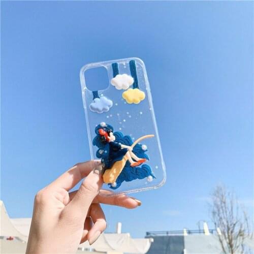 For iphone 12mini 11pro max blue 3D Witch sorceress case clear soft phone cover for XR XS/8plus /SE2 winds star handmade shell