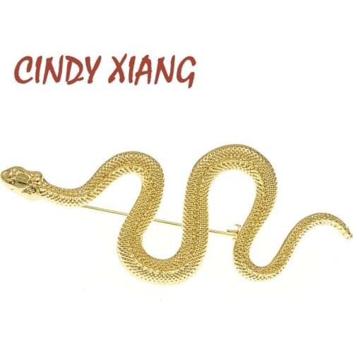 CINDY XIANG Unique Design Gold Silver Color Snake Brooches Women Men Lady Metal Snake Animal Brooch Pins Party Jewelry Gifts