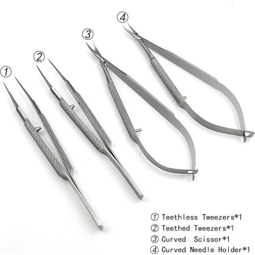 Needle Holder Micro scissors Tweezers Stainless steel Ophthalmic Instruments