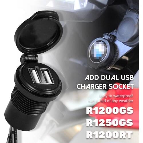 For BMW R1200GS R1200RT R1250GS ADV LC Motorcycle Dual USB Charger Power Adapter Cigarette Lighter Socket waterproof Plug Socket