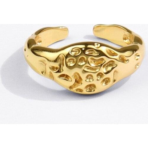 IOYIREN Fashion Metal Geometry Irregular Spot Index Finger Ring For Women 2021 Vintage Rings Party Jewelry