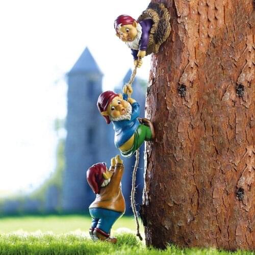 Dwarf Figurines Resin Climbing Gnome Sculpture Dwarf Art Statue Yard Ornament Home Decor Statues Accessories Sculptures Garden