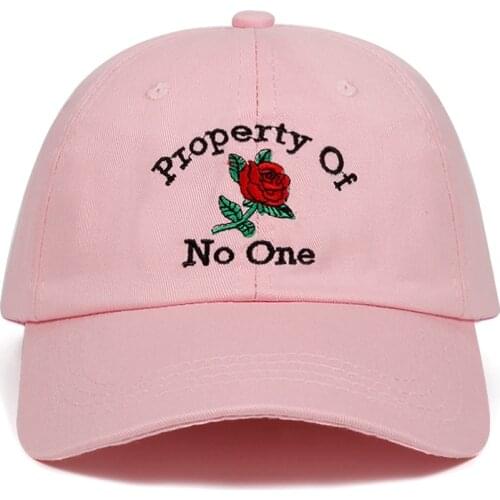 Property Of No One Rose flower Caps Summer Flower Baseball Cap Embroidery Dad Hat Drop Ship 100% Cotton Snapback Women Men Hats