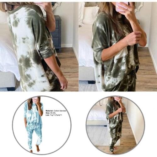Loose Simple Printed Women Two Pieces Suit Spring Autumn Suit Leisure for Sports