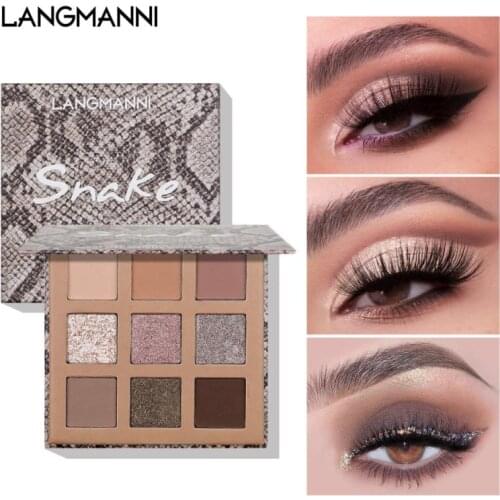 Langmanni Animal Series 9-color Eyeshadow Palette Long-lasting Easy-to-color Matte Pearlescent Eyeshadow Make Up Set Dropship