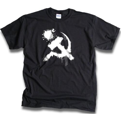 Summer Fashion Hot Mens Womens Soviet Union Communist Russia Hammer Sickle Grunge T Shirt Sm-3XL Tee shirt