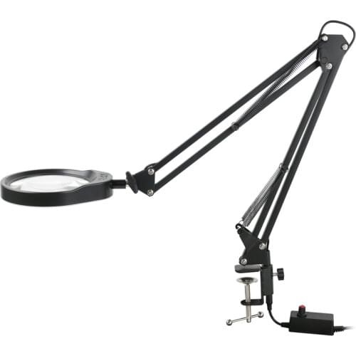 Clamp Metal Artical Arm Bracket LED Light Magnifying Glass 95mm 120mm Adjustable Boom Table Working Stand Magnifier