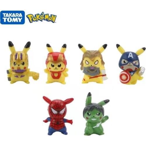 6 Pcs Set Pokemon Anime Figure Cartoons Movie Mini Toy Doll Pikachu Cosplay Pet Model Children Birthday Christm Gift