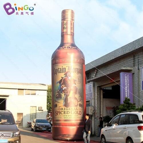 Personalized 9m high inflatable red wine bottle model, trade show giant advertising red wine bottle re-inflatable toy