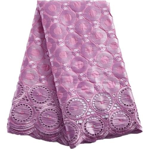 Zhenguiru New African Lace 100% Cotton Swiss Voile Lace Fabric Embroidered Sewing Accessories Nigerian Wedding Wonen Dress A2422