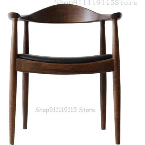 Customized Kennedy Chair Back Armrest Simple Fashion Cafe Club Hotel Chair Nordic Solid Wood Dining Chair