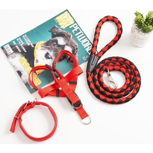Adjustable Dog Leash And Harness Set Pet Dog Collar Puppies Supplies Collar for Dog Outdoor Training