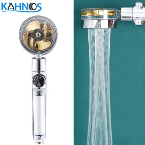 High Pressure Water Saving Spray Shower Head 360 Rotated Rainfall Shower Head Fan Bath Hand-held Pressurized Massage Turbo Showe