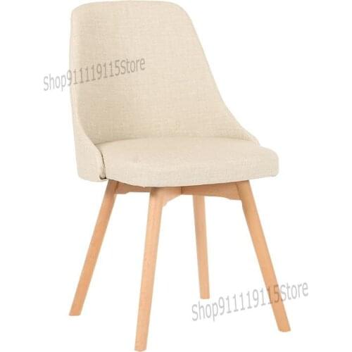 Nordic Back Dining Chair Simple Household Solid Wood Makeup Chair Student Study Desk Computer Chair Bedroom Dressing Stool