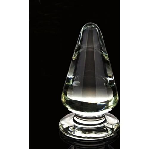 120*60mm Super Big Size Glass Anal Plug Smooth Cone Crystal Glass Large Butt Plug, Men & Women Sex Toys Adult Sex Products