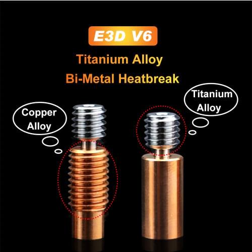 V6 Titanium Alloy Bi-Metal Heatbreak For E3D V6 Hotend Heater Block For Prusa i3 MK3 Break 1.75MM Filament Smooth