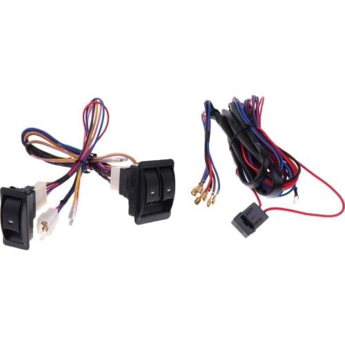 Universal Electric Power Window Switch With Wiring Harness for Car 2-Doors