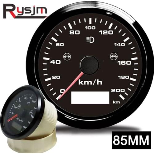 85mm Universal GPS Speedometer with BSD Blind Spot Detection Alarm OverSpeed Buzzer Alarm Total Mileage 0-200 km/h with sensor