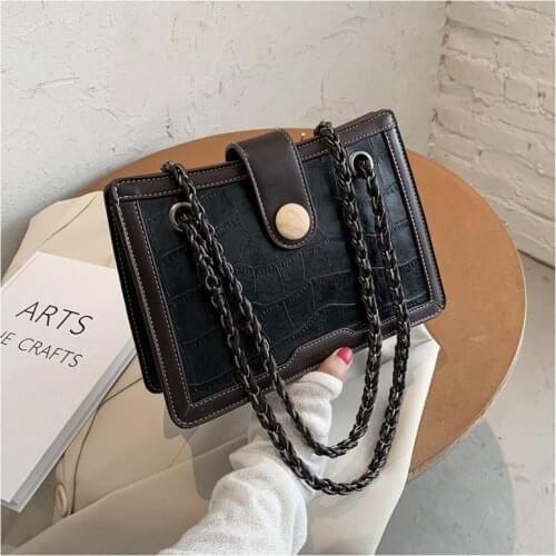2021 High Quality Retro Stone Pattern Female Bag Underarm Bag New Trendy European Style Fashion Chain Temperament Shoulder Bag