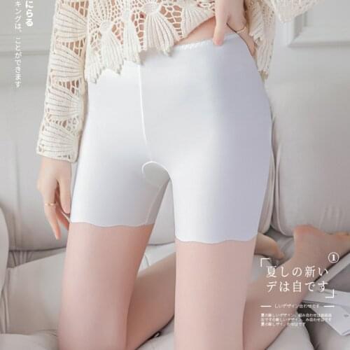 Women Safety Shorts Pants Seamless Nylon High Waist Panties Seamless Boyshorts Panties Girls Slimming Ice silk Thin Underwear