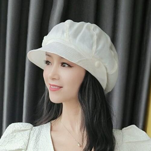 Womens Octagonal Hats Summer Fashion Thin Sun-shading Berets 2021 New Best-selling Outdoor Wild Basin Hat