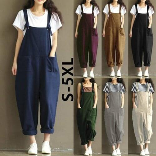 Womens Overalls Loose Dungarees Ladies Cami Romper Baggy Playsuit Jumpsuit Jenner Nicki Minaj Women Jumpsuit