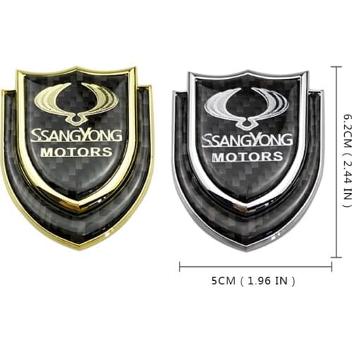 1 pcs 3D Metal Vehicle Rear Trunk Shield Emblem Decal Sticker for Ssangyong ActYon Korando Tivolan Rodius Rexton 2 Kyron tivoli