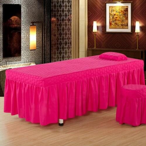 1PC Beauty Bed Skirt Beauty Salon Bedspread with Hole Solid Color Polyester/cotton 16 color options Customizable size