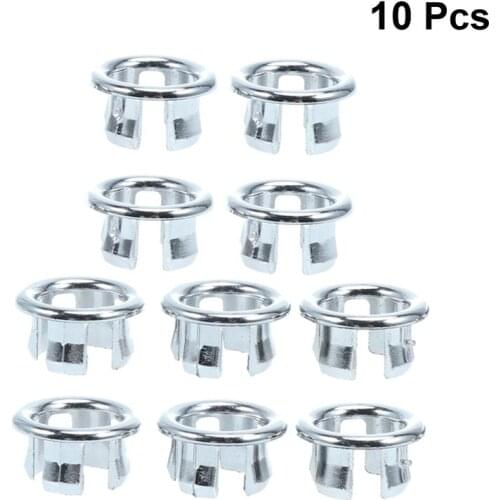 10pcs Kitchen Bathroom Basin Trim Bath Sink Hole Round Overflow Drain Cap Cover Overflow Ring (Hollow Ring)