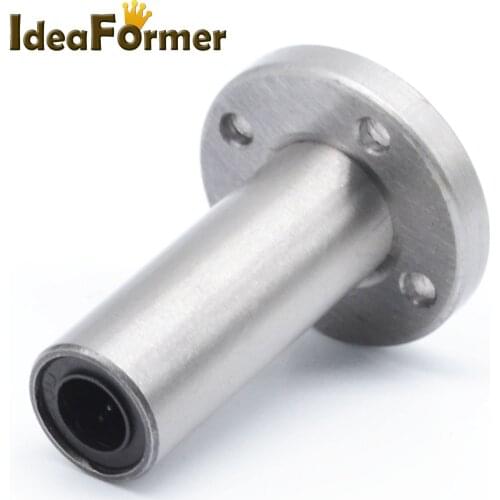 2pcs LMF8LUU LMF10LUU LMF12LUU LMF16LUU Longer Round Flanged Type Linear Bushing Bearing CNC Parts for Reprap 3d Printer Parts