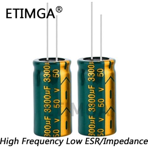 2pcs/lot 50V High Frequency Low Impedance 50V 3300UF Aluminum Electrolytic Capacitor Size 18*35 3300UF50V 20