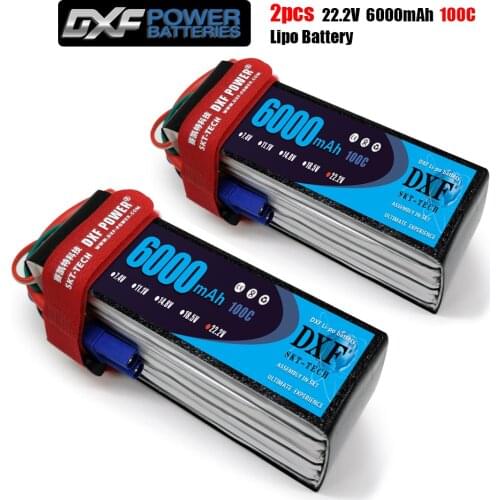 2020 DXF 2PCS lipo battery 6S 22.2V 6000mah 100C Max 200C Toys & Hobbies For Helicopters RC Models Li-polymer Battery