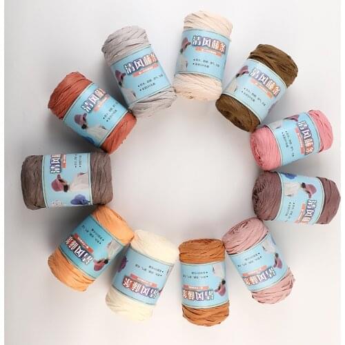 3PCSWidth Raffia Straw Yarn Hand Crocheting Yarn for Diy Raffia Bag Multi-usage Thread for Festival Gifts Cakes Packing Wrapping
